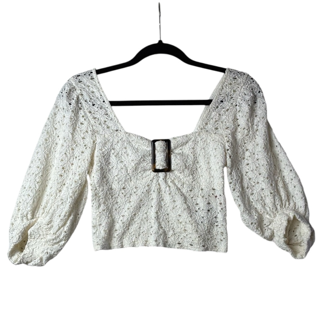 Top Shop Elegant White Lace Women's Top